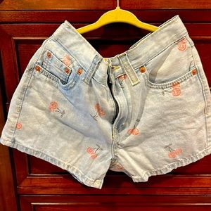 Levi’s denim shorts with cherries